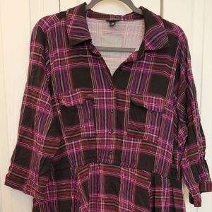 Torrid purple and black plaid dress, size 3